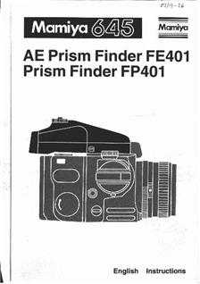 Mamiya M 645 Pro manual. Camera Instructions.